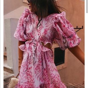 Floral Pink Ruffle Dress